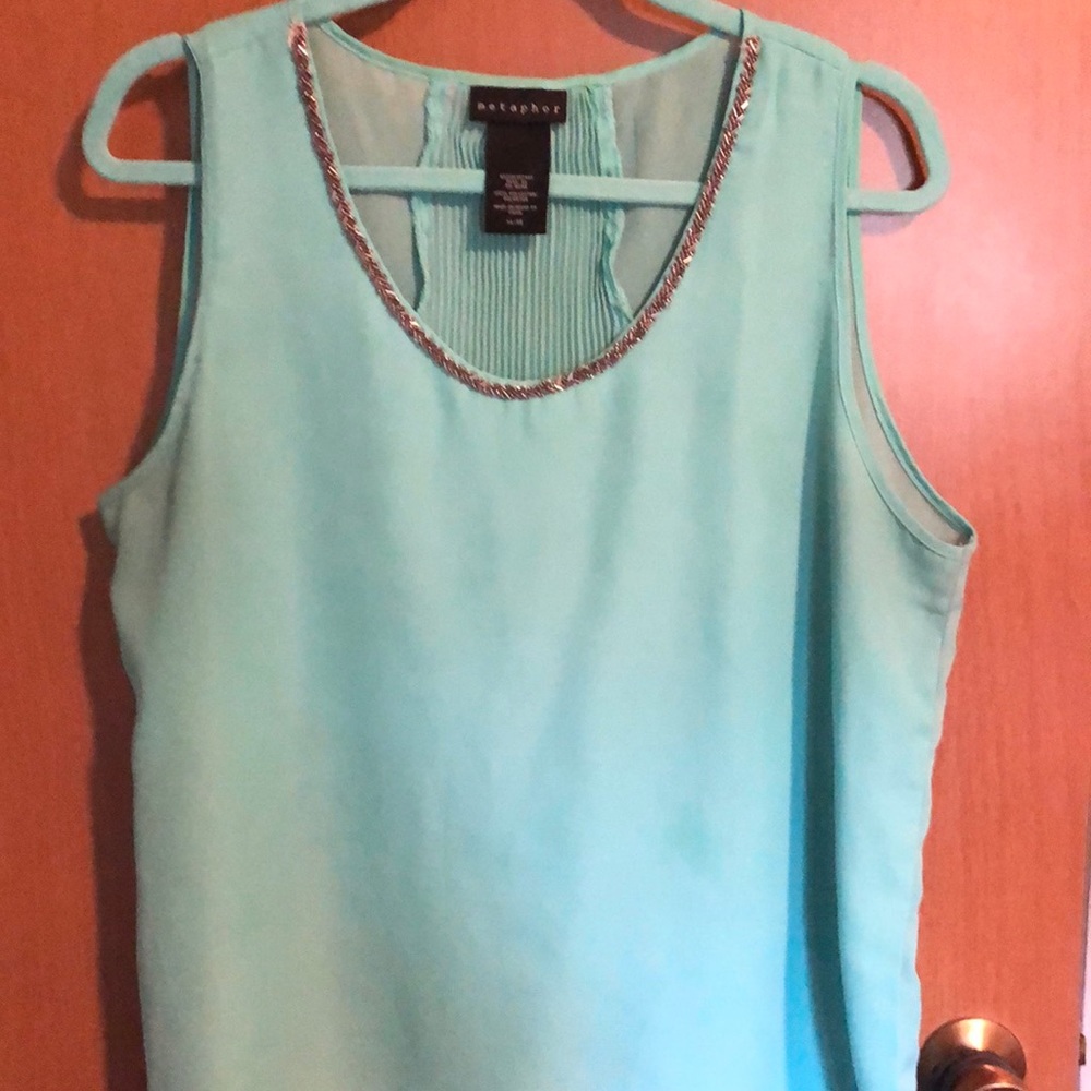 Turquoise blue dress tank top